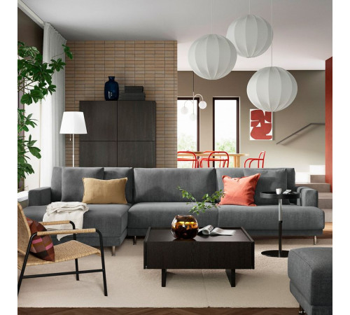 4,5 osobowa sofa modułowa, z szezlongiem, lewy/Samsala szarobeżowy UPPÅKRA 596.130.45