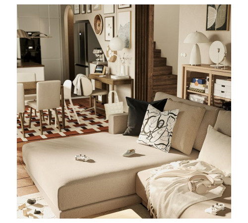 4,5 osobowa sofa modułowa, z szezlongiem, lewy/Johanneshov brązowobeżowy UPPÅKRA 596.140.83