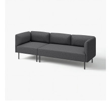 Sofa modułowa, 3-osobowa, Gunnared/ciemnoszary metal LILLEHEM 596.177.84