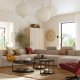Sofa w kształcie lit U, 7-osobowa, z szezlongiem, prawy z zagłówkiem/Samsala szarobeżowy JÄTTEBO 695.106.12