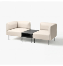 2-os sofa moduł ze stolik bocznym, Vissle beżowy/metal LILLEHEM 695.360.80