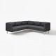Sofa modułowa narożna, 4-osobowa, Gunnared ciemnoszary/drewno LILLEHEM 695.361.41