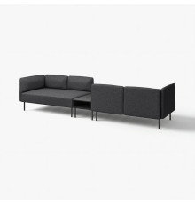 4-os sofa moduł ze stolik bocznym, Gunnared ciemnoszary/metal LILLEHEM 695.362.35