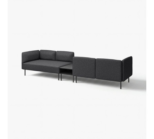 4-os sofa moduł ze stolik bocznym, Gunnared ciemnoszary/metal LILLEHEM 695.362.35