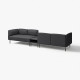 4-os sofa moduł ze stolik bocznym, Gunnared ciemnoszary/metal LILLEHEM 695.362.35