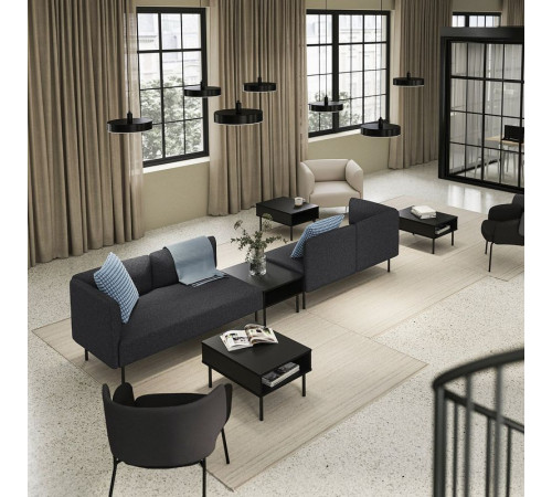 4-os sofa moduł ze stolik bocznym, Gunnared ciemnoszary/metal LILLEHEM 695.362.35