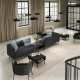 4-os sofa moduł ze stolik bocznym, Gunnared ciemnoszary/metal LILLEHEM 695.362.35