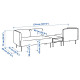 3-os sofa moduł ze stolik bocznym, Gunnared brązowoczerwony/metal LILLEHEM 695.362.64