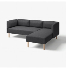 3-osob sofa modułowa z szezlongiem, Gunnared/ciemnoszary drewno LILLEHEM 695.682.93