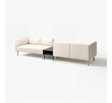 4-os sofa moduł ze stolik bocznym, Vissle beżowy/drewno LILLEHEM 695.697.54