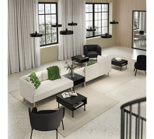 4-os sofa moduł ze stolik bocznym, Vissle beżowy/drewno LILLEHEM 695.697.54