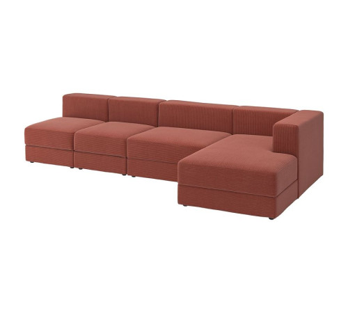 4,5-os sofa modułowa z szezlongiem, prawy/Samsala brązowoczerwony JÄTTEBO 696.077.08