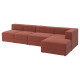 4,5-os sofa modułowa z szezlongiem, prawy/Samsala brązowoczerwony JÄTTEBO 696.077.08