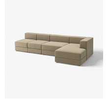 4,5-os sofa modułowa z szezlongiem, prawy/Johanneshov brązowobeżowy JÄTTEBO 696.077.13