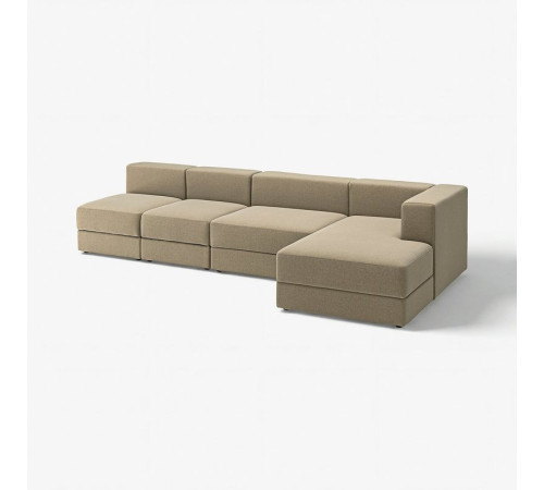 4,5-os sofa modułowa z szezlongiem, prawy/Johanneshov brązowobeżowy JÄTTEBO 696.077.13