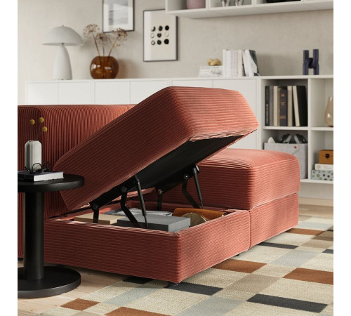 Sofa modułowa, 2-osobowa, Samsala brązowoczerwony JÄTTEBO 696.082.65