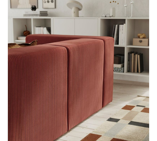 Sofa modułowa, 2-osobowa, Samsala brązowoczerwony JÄTTEBO 696.082.65
