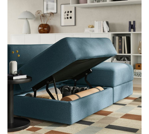 Sofa modułowa, 3-osobowa, Axvall ciemny szaroniebieski JÄTTEBO 696.083.31