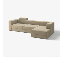 4-osob sofa modułowa z szezlongiem, prawy z zagłówkiem/Johanneshov brązowobeżowy JÄTTEBO 696.083.45