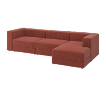 4-osob sofa modułowa z szezlongiem, prawy/Samsala brązowoczerwony JÄTTEBO 696.083.50