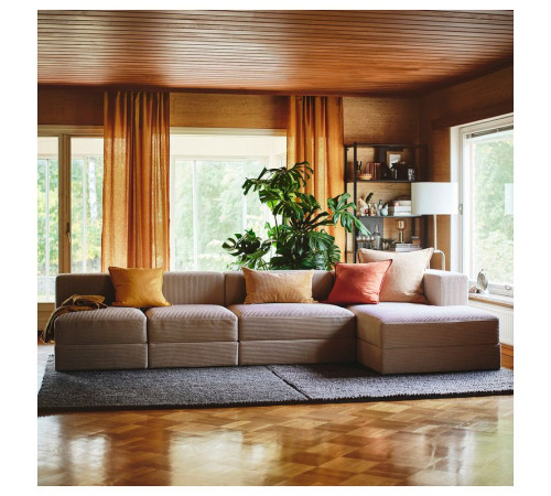 4,5-os sofa modułowa z szezlongiem, prawy/Samsala szarobeżowy JÄTTEBO 794.694.81