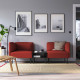 2-os sofa moduł ze stolik bocznym, Gunnared/brązowoczerwony metal LILLEHEM 795.360.70