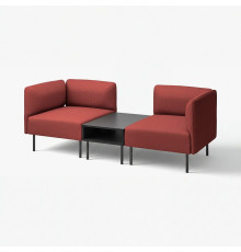 2-os sofa moduł ze stolik bocznym, Gunnared/brązowoczerwony metal LILLEHEM 795.360.70
