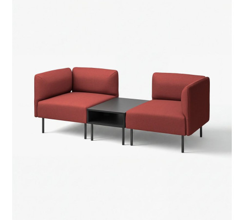 2-os sofa moduł ze stolik bocznym, Gunnared/brązowoczerwony metal LILLEHEM 795.360.70