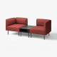 2-os sofa moduł ze stolik bocznym, Gunnared/brązowoczerwony metal LILLEHEM 795.360.70