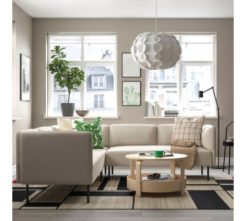 Sofa modułowa narożna, 4-osobowa, Vissle beżowy/metal LILLEHEM 795.361.69