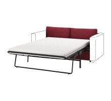 Sekcja 2-os sofa rozkładana, Lejde czerwony/brązowy VIMLE 795.375.50