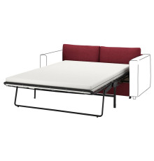 Sekcja 2-os sofa rozkładana, Lejde czerwony/brązowy VIMLE 795.375.50
