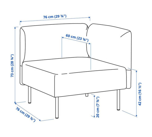 5-os sofa moduł ze stolikiem boczn, Gunnared/ciemnoszary metal LILLEHEM 795.534.65