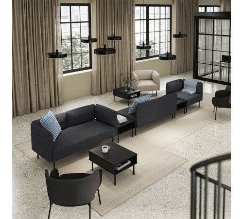 5-os sofa moduł ze stolikiem boczn, Gunnared/ciemnoszary metal LILLEHEM 795.534.65