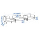 5-os sofa moduł ze stolikiem boczn, Gunnared/ciemnoszary metal LILLEHEM 795.534.65