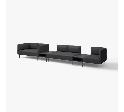 5-os sofa moduł ze stolikiem boczn, Gunnared/ciemnoszary metal LILLEHEM 795.534.65