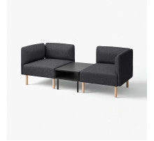 2-os sofa moduł ze stolik bocznym, Gunnared ciemnoszary/drewno LILLEHEM 795.697.44