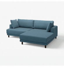 Sofa modułowa, 3-osobowa, z szezlongiem, prawy/Axvall ciemny szaroniebieski UPPÅKRA 796.140.63