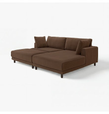 Sofa modułowa, 3-osobowa, z szezlongiem, prawy z podnóżkiem/Samsala ciemnobrązowy UPPÅKRA 796.142.04