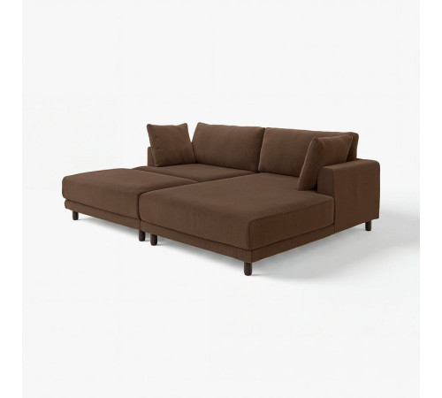 Sofa modułowa, 3-osobowa, z szezlongiem, prawy z podnóżkiem/Samsala ciemnobrązowy UPPÅKRA 796.142.04
