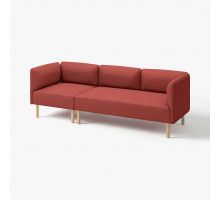 Sofa modułowa, 3-osobowa, Gunnared/brązowoczerwony drewno LILLEHEM 796.177.83