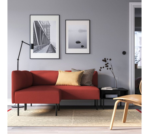 Modułowa sofa narożna, 2-osobowa, Gunnared/brązowoczerwony metal LILLEHEM 895.362.96