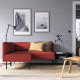 Modułowa sofa narożna, 2-osobowa, Gunnared/brązowoczerwony metal LILLEHEM 895.362.96