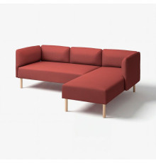 3-osob sofa modułowa z szezlongiem, Gunnared/brązowoczerwony drewno LILLEHEM 895.682.92