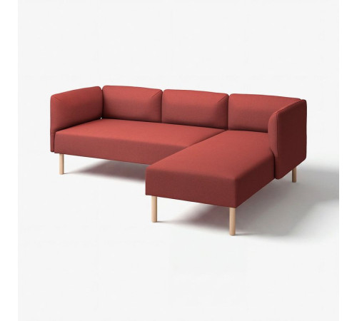 3-osob sofa modułowa z szezlongiem, Gunnared/brązowoczerwony drewno LILLEHEM 895.682.92