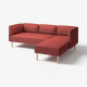 3-osob sofa modułowa z szezlongiem, Gunnared/brązowoczerwony drewno LILLEHEM 895.682.92