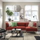 3-osob sofa modułowa z szezlongiem, Gunnared/brązowoczerwony drewno LILLEHEM 895.682.92