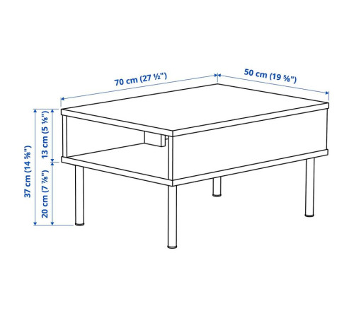 3-os sofa moduł ze stolik bocznym, Gunnared ciemnoszary/drewno LILLEHEM 895.697.48