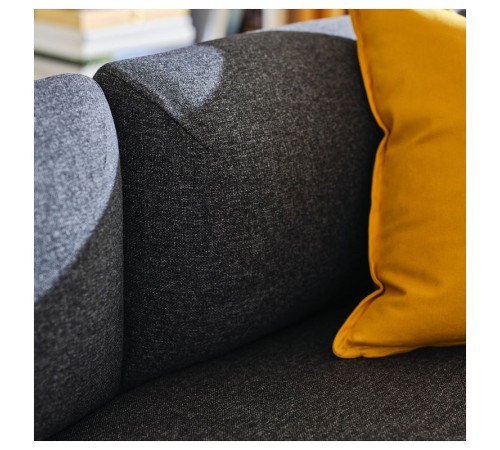 3-os sofa moduł ze stolik bocznym, Gunnared ciemnoszary/drewno LILLEHEM 895.697.48