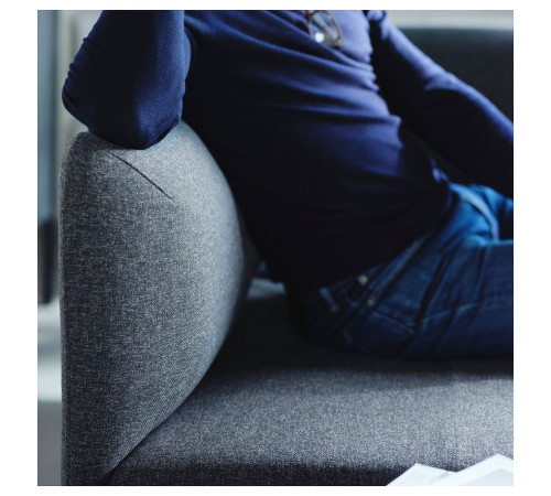 3-os sofa moduł ze stolik bocznym, Gunnared ciemnoszary/drewno LILLEHEM 895.697.48